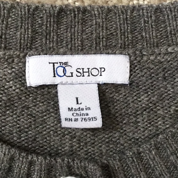 The Tog Shop gray Cardigan Sweater sizeLg - Picture 2 of 4